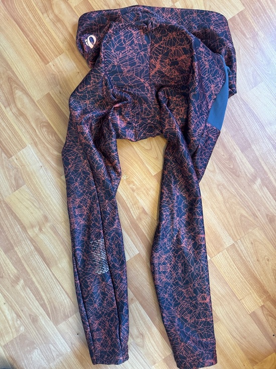 Pearl Izumi Pants - Pearl Izumi Elite Cycling Leggings Padded Thermal Womans XL gray/orange pocket
